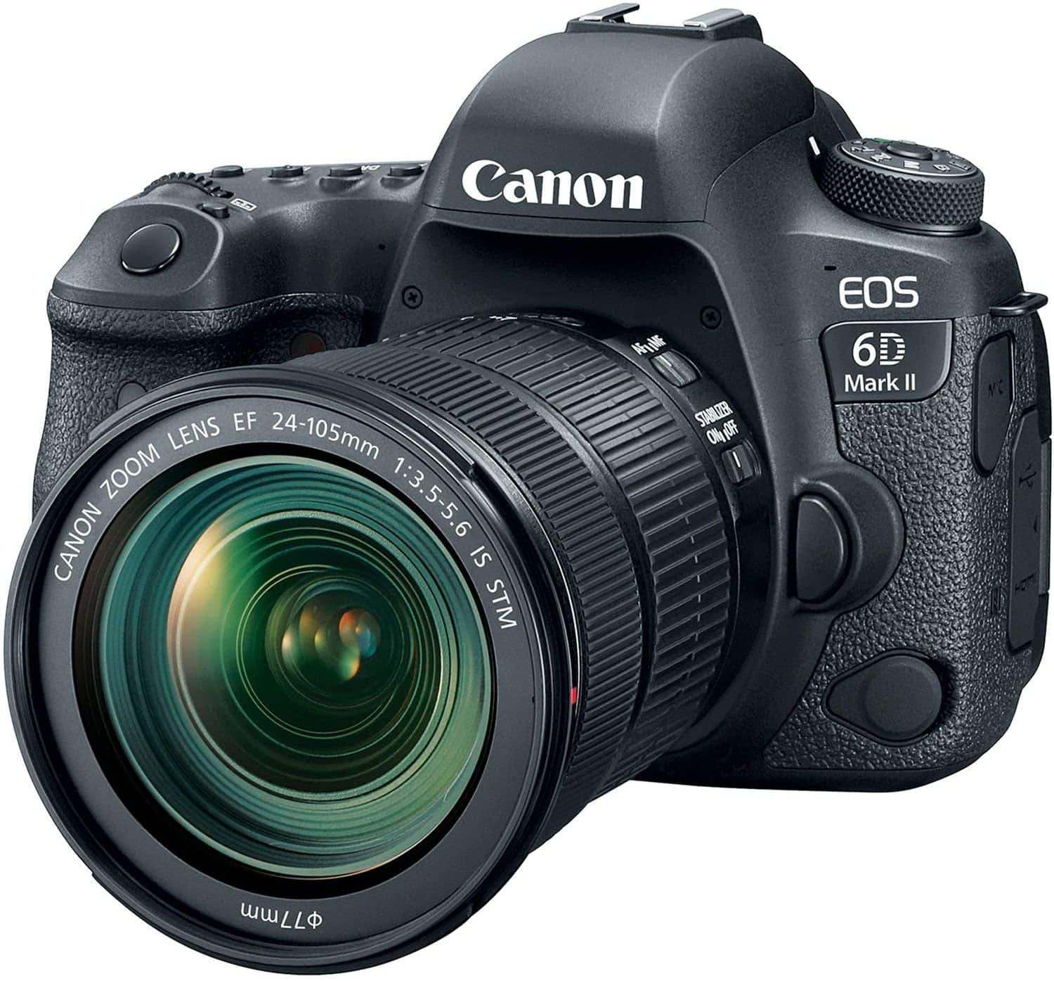 Canon EOS 6D MK II - Cámara digital réflex de 26.2 MP (pantalla táctil de 3.0'', Wifi, Bluetooth, Dual Pixel CMOS AF, vídeos time-lapse en 4K) negro - kit cuerpo con objetivo EF 24-105 IS STM