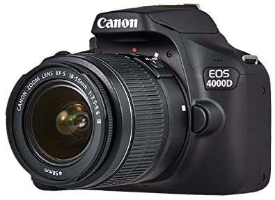 Canon EOS 4000D Camara Con Objetivo EF-S 18-55mm III, 18 MP, Negro